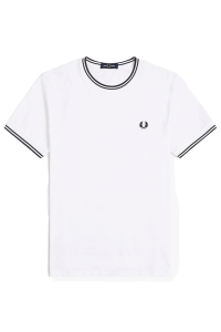 T-SHIRT FRED PERRY TWIN TIPPED M1588V COL. 100 WHITE
