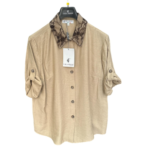 CAMICIA CARLA FERRONI 50193 BEIGE CON PIZZO